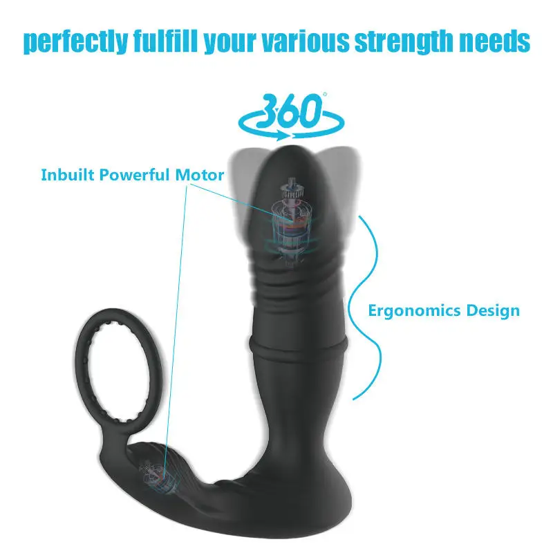 Vigorous Liquid Silicone Super Long Anal Plug Big Dildos Silicone & ABS Telescopic Anal Plug Newly Remote Control Prostate Massa