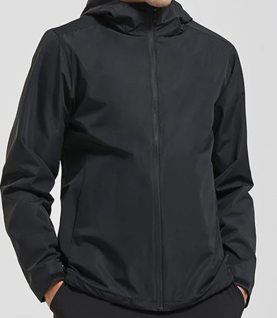 custom women men windproof hooded coat jacket unisex winter high quality nylon polyester jacket men black fabric zip up jacket