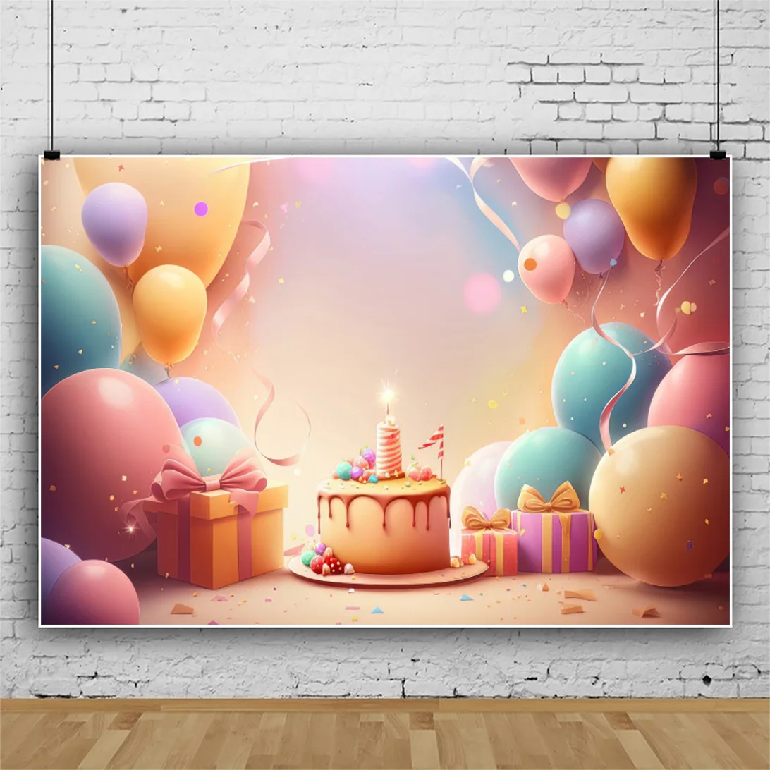 Photography Background 3D Colorful Balloon Child Birthday Party Decor Family Photocall Photo Studio Photorealistic fabric