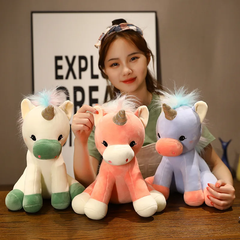 Хит продаж милая мультяшная Мягкая кукла Единорог радуга ангел пони мягкая плюшевая игрушка