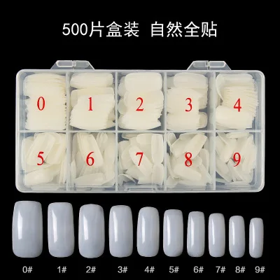 500 Pcs/Lot Nails Half Full French False Nail Clear Natural  False Point Nails French Acrylic UV Gel Art Tips Manicure Tip