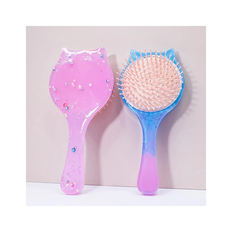Crystal Drop Mould Epoxy Resin Process Air Cushion Comb Handle Makeup Mirror For Diy Comb