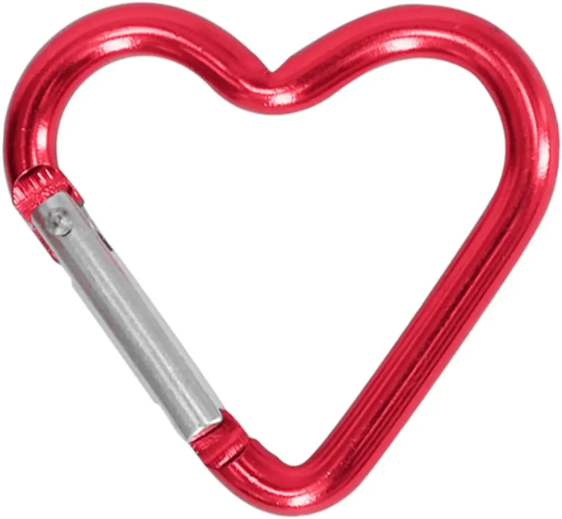 Aluminum Alloy 44x41x4.4mm Heart-shaped Carabiner Hook Backpack External Key Chain Travel aluminum carabiner hook