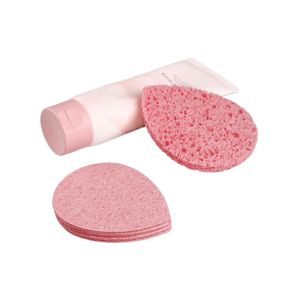 Factory Direct Water-Droplet Shaped Wood Pulp Cotton Makeup Sponge for Facial Washing