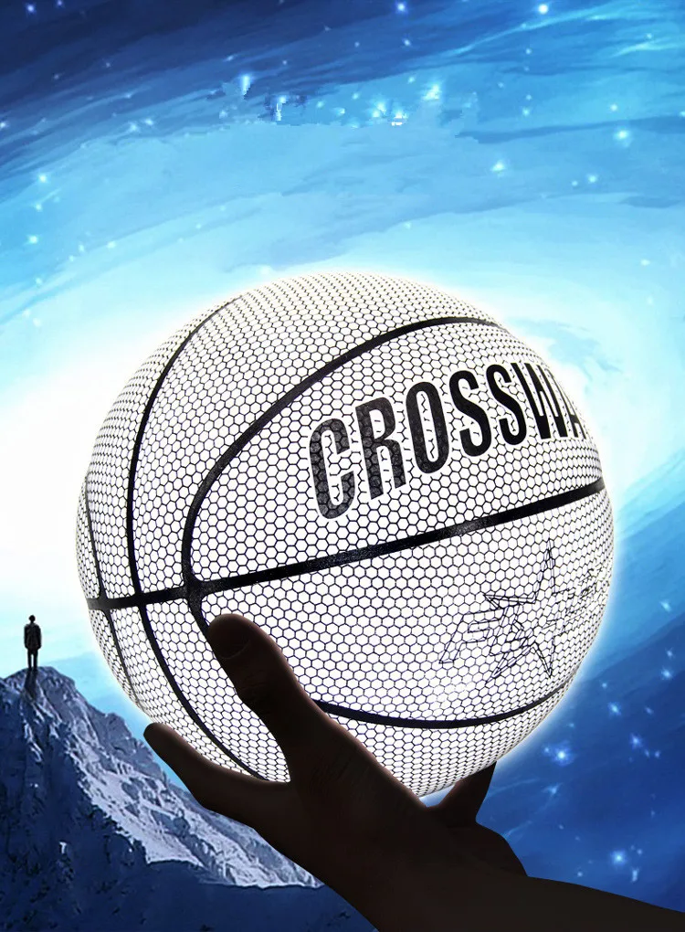 customize LOGO basketball reflective ball glow basketball reflective basketball ball