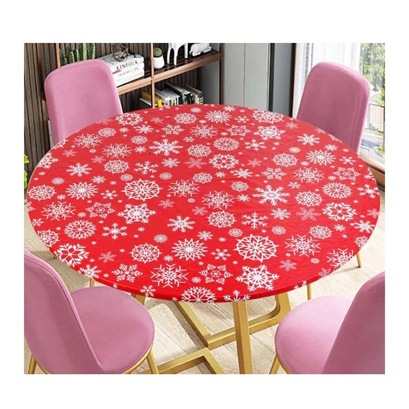 
Flexible PVC+ flannel back lined with vinyl fitted table cover, printed household tablecloth,45 