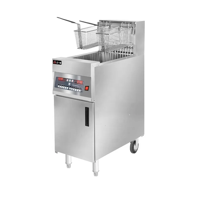 Commercial Full Automatic Lifting Rod 304 Stainless Steel Frying machine Electric Pressure deep fryer with oil filter