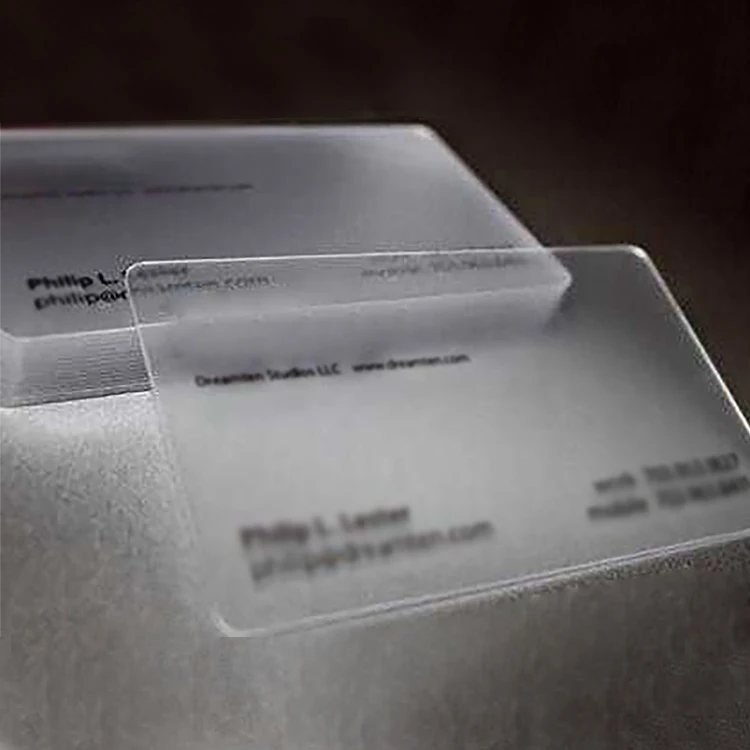 Custom Printed Clear Plastic Pvc Business Cards Printing