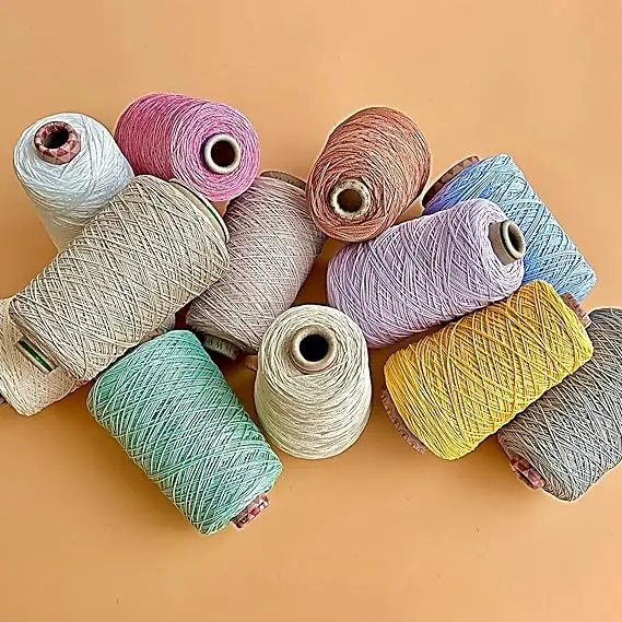 Recycled Milk Cotton Wool Acrylic Yarn Cone Tufted Gun Carpet Yarn Fancy Blended Diy Yarn For Knitting And Sewing