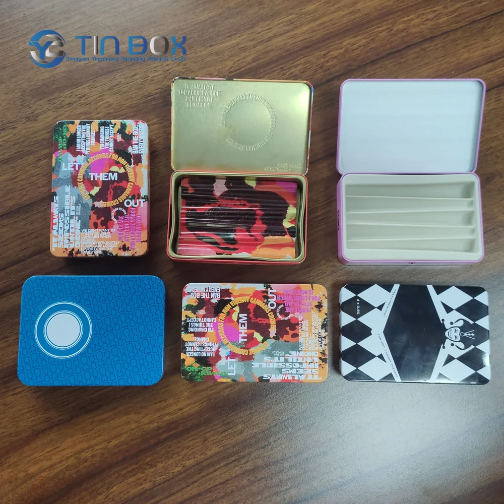 Custom Designed Factory Square Metal Tin Can Box Child Resistant Small Tin Metal Boxes with CR Lock Metal Cans Product