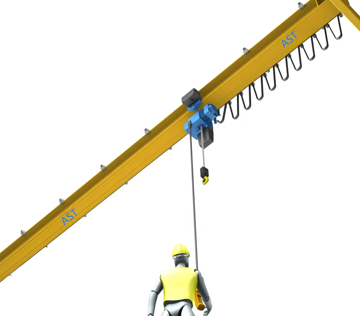 customized size 5ton 10ton 20ton single girder remote control overhead crane bridge crane with electric hoist for sale