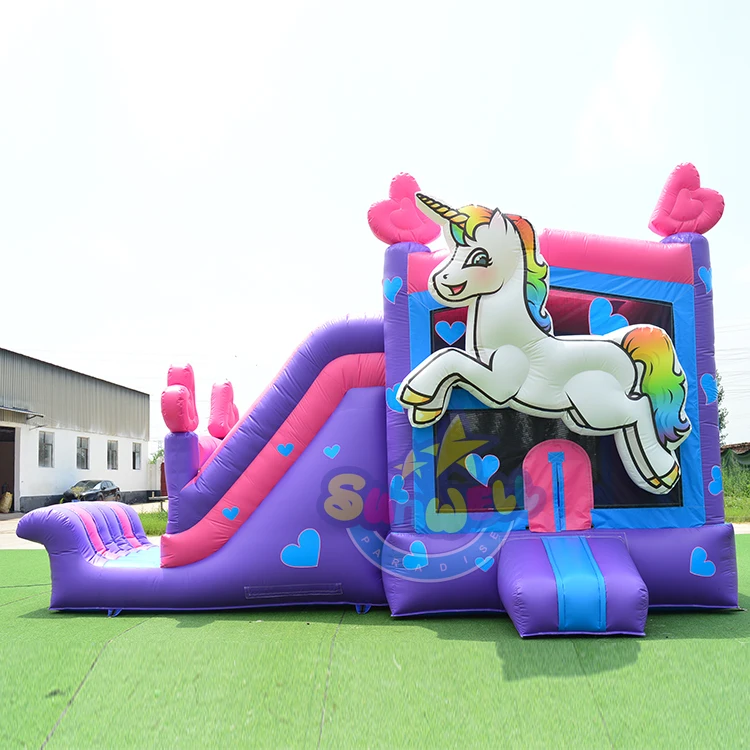 Commercial bounce house Unicorn Inflatable Jumping Castle Air Moonwalk Inflatable Bouncy Castle for kids