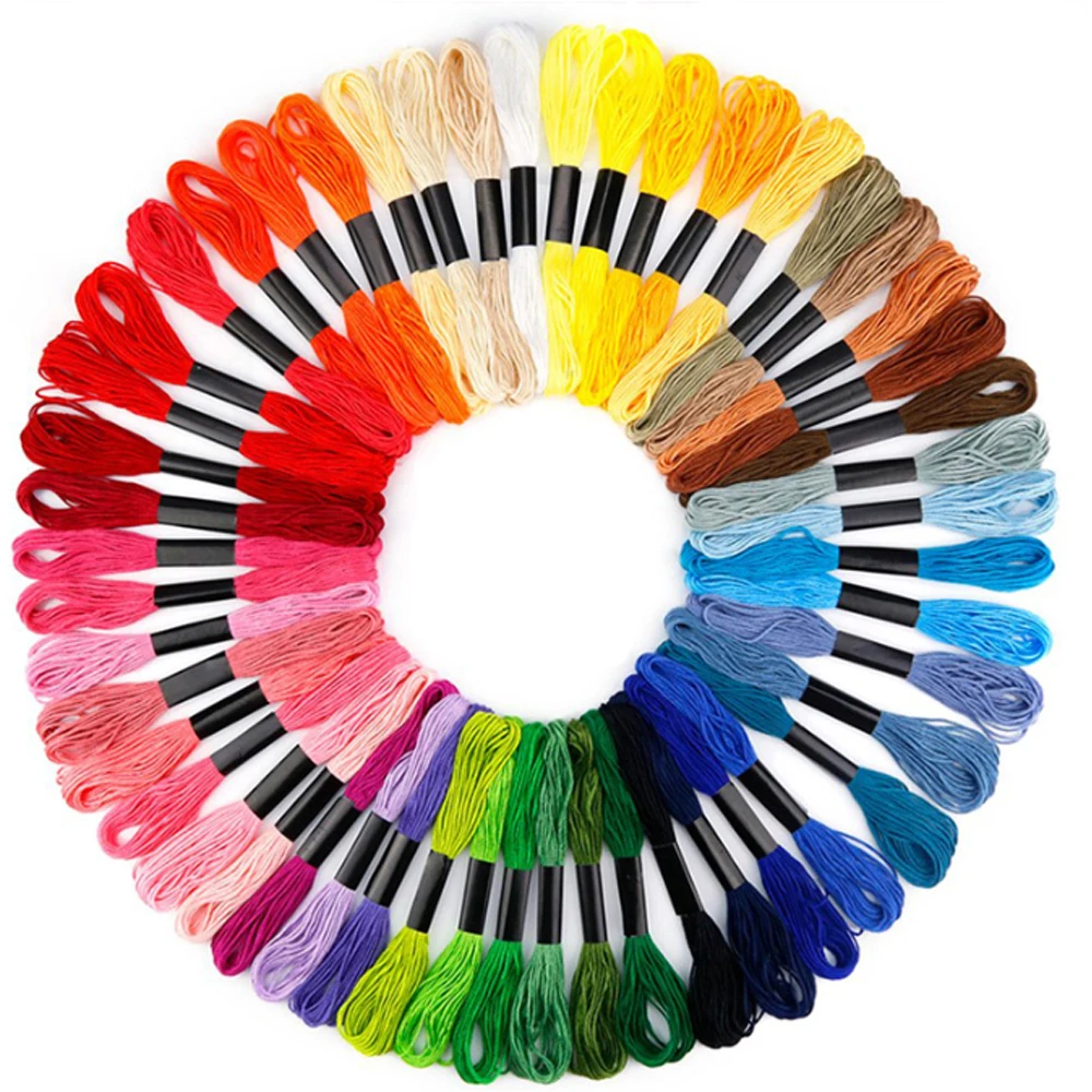 6/100/150 Colors Wholesale Eco Friendly Handmade Colorful Cotton Woven Floss Embroidery Thread Cross Stitch Sewing Thread