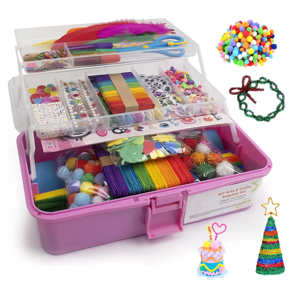 Creative Home school Supplies Arts Set Diy Craft Kit For Kids Preschool Learning Craft Education Kids Crafting Supply Set