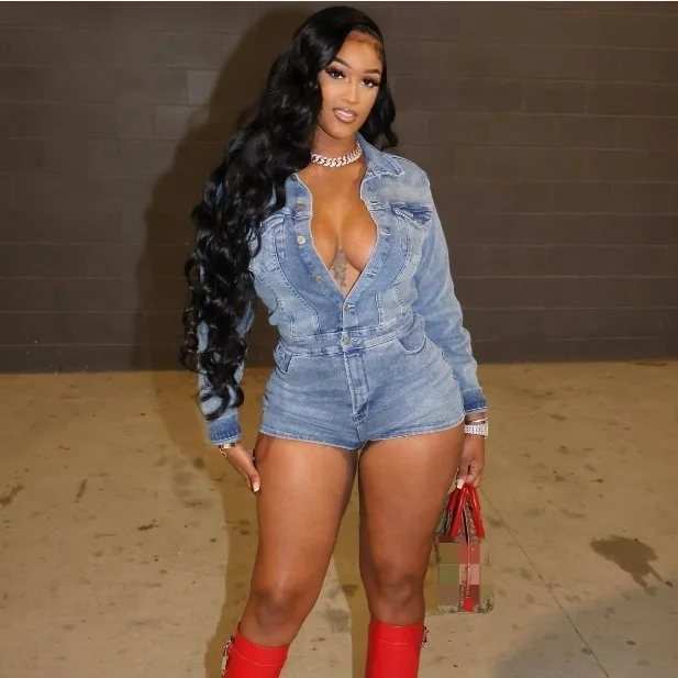 x10103c 2023 winter hot sale women denim jumpsuits