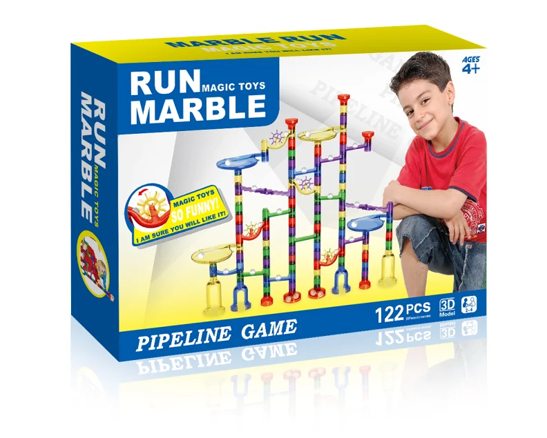 
Pretty Coast 122 PCS Educational toys Marble Run Race Game Track Marble Game For Kids Game 