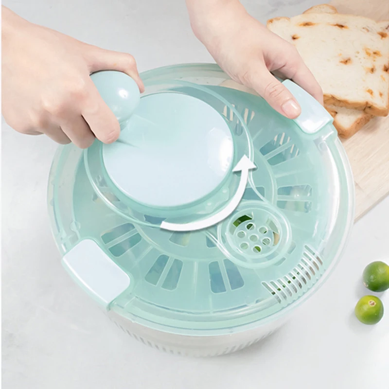 Vegetable Salad Spinner Kitchen Manual Spin Dryer Dehydrator Capacity Plastic Grate Cooking