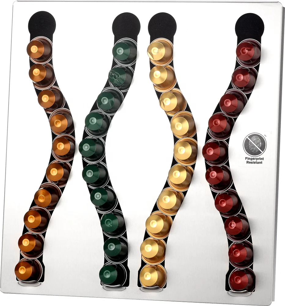 Горячая настенная металлическая подставка для кофейных капсул 70 шт. стойка