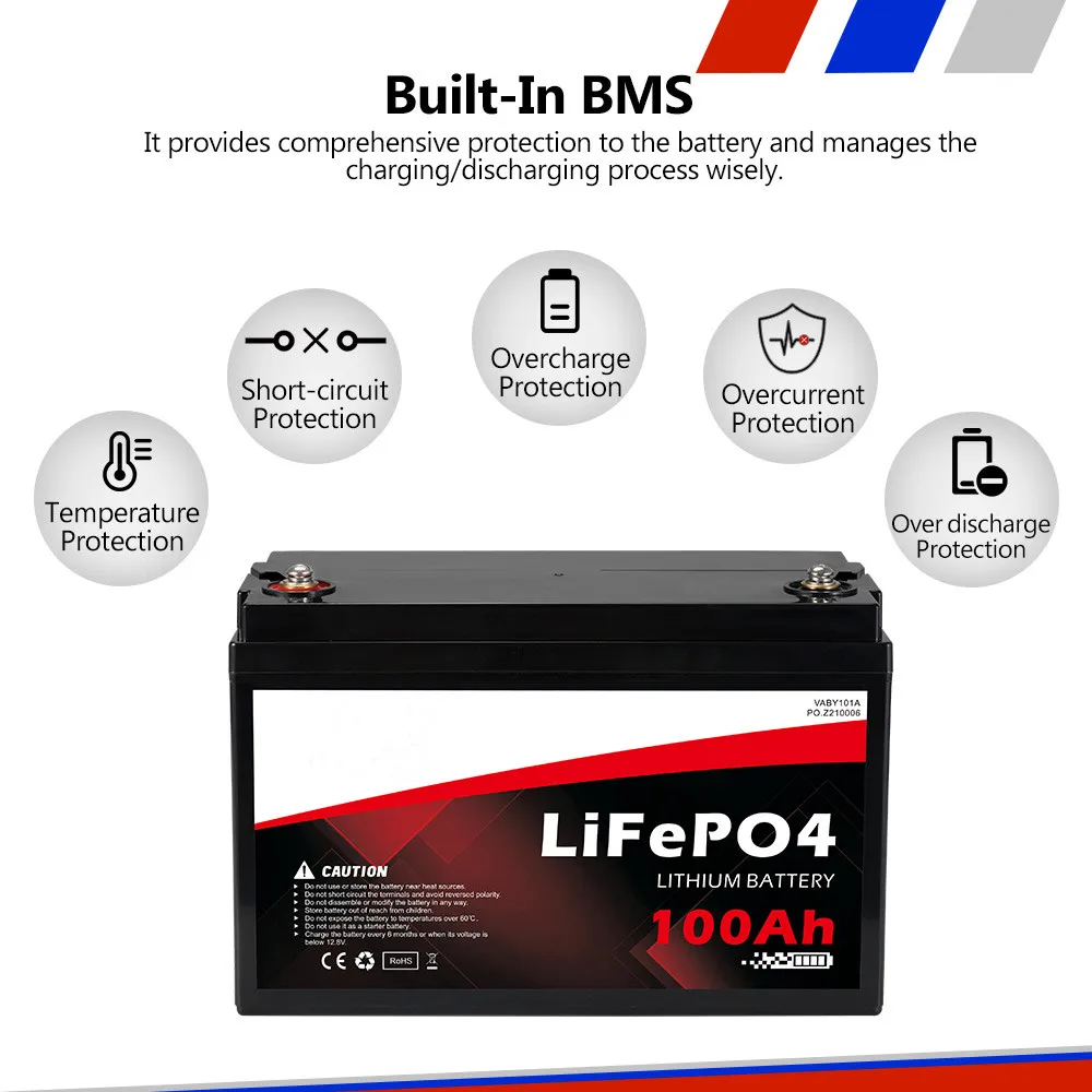 Energy Storage Solar System 200Ah 300Ah Deep Cycle Rechargeable Lithium Lifepo4 Battery 12V 100Ah Solar Battery