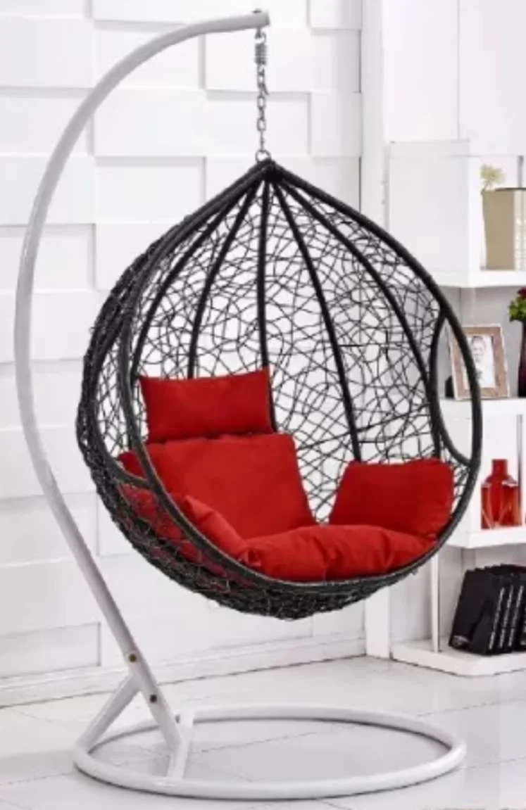 patio indoor swing chair garden outdoor rattan double hanging patio swing egg  chair with stand