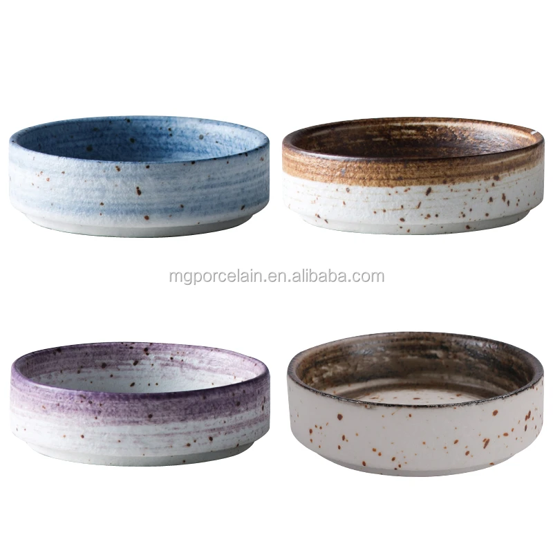 Stock 3.5 inch new style design color print restaurant home sushi sauce fruit butter salad ceramic dishes