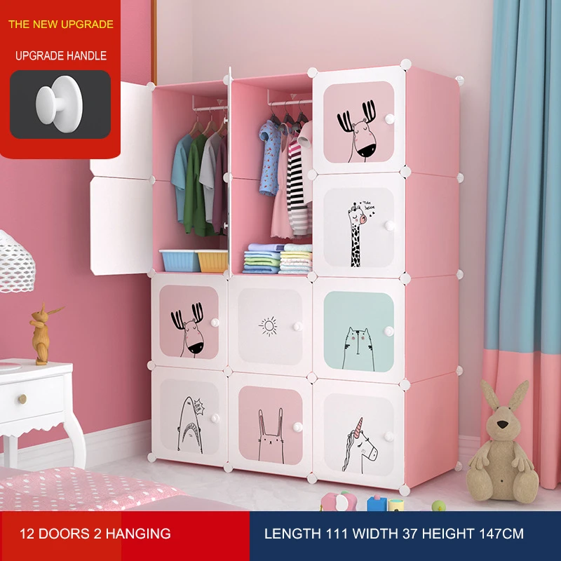 Мультяшный дизайн, детский пластиковый шкаф «сделай сам», складной шкаф для хранения, детский шкаф, детский шкаф