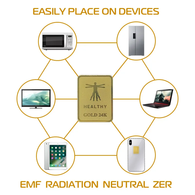 Лидер продаж на Amazon защитная наклейка 5G EMF 24K квадратная двойная против радиации для устранения мобильного