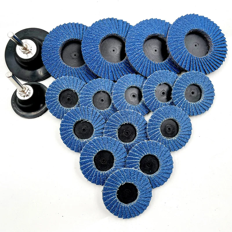 OBM OEM Customized 36-240 Grit Aluminum Oxide Flap Disc 115mm Steel Stainless Material Wood Metal Polishing Paper Iron Backing