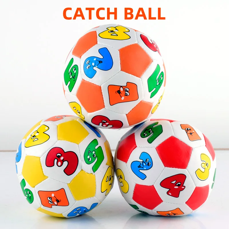 Baby Learning Color Number Rubber Ball Inflatable Soft Plush Stuffed Plush Play Toy Ball with number printing