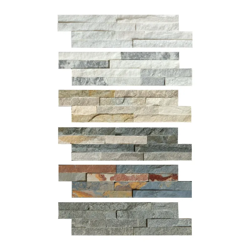 China Cheap white Slate 3D Wall Stone Cladding Split Face Wall Cladding