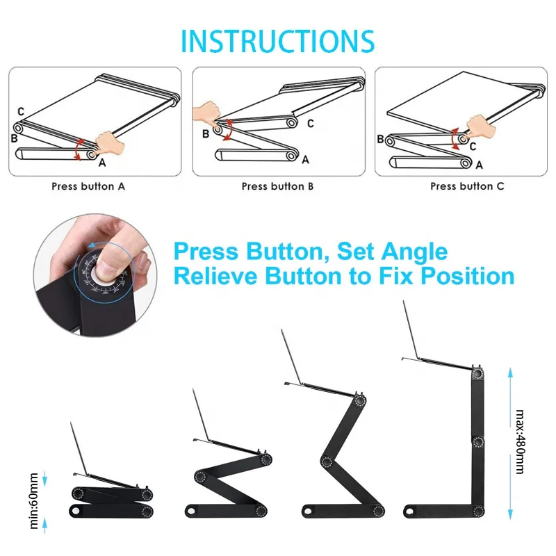 Multifunctional portable folding bed foldable laptop table desk