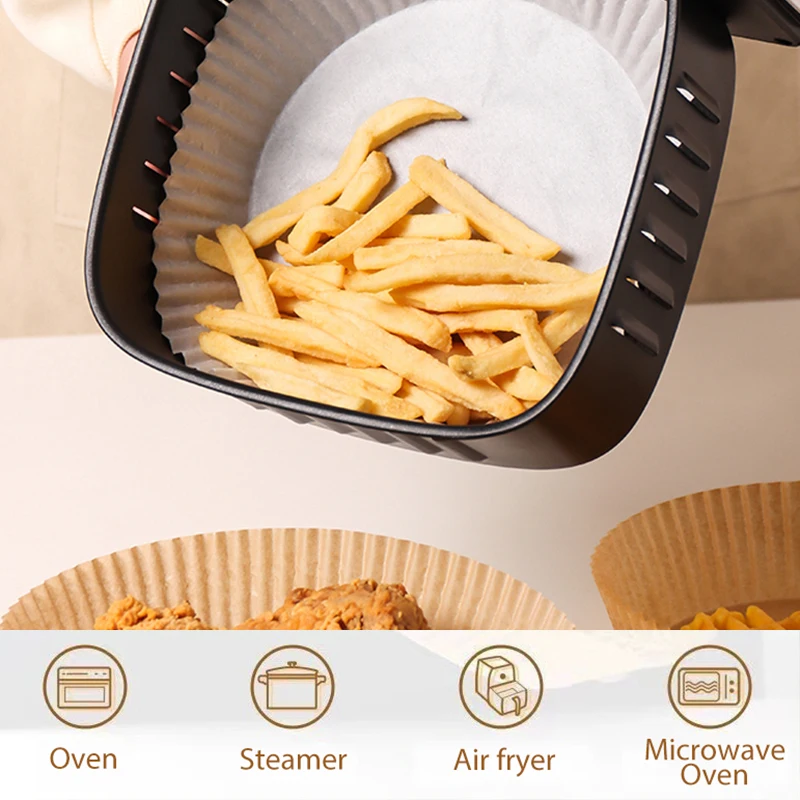 Одноразовые бумажные круглые устойчивые к высоким температурам антипригарные пергаменты прокладки для фритюрницы аксессуары