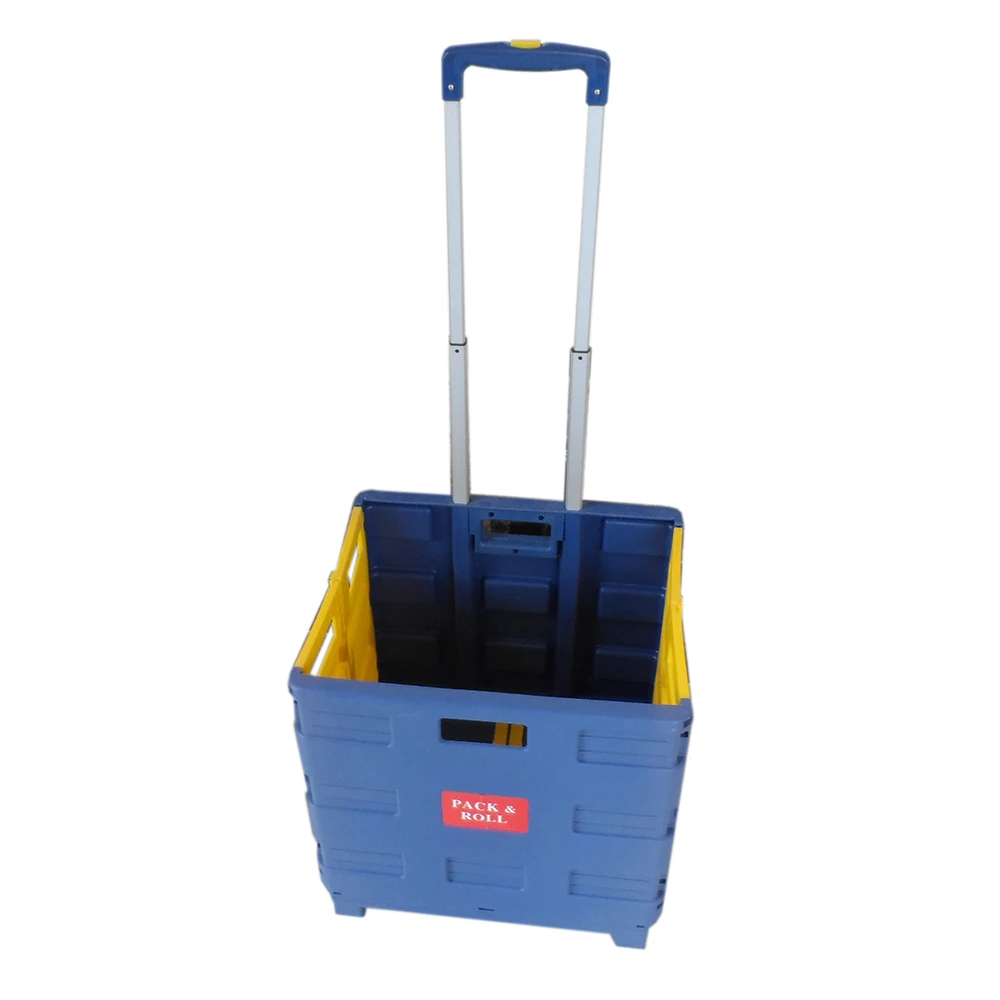 2 Wheel Plastic Shopping Folding Convenient Cart