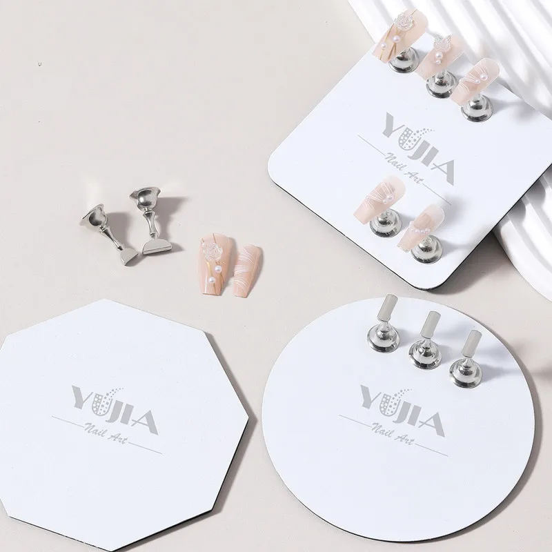 New design Stainless Steel base Nail Holder Practice Display Stand 3 design Nail Polish Display Stand