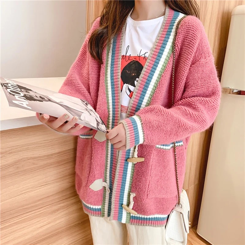 
Wholesale women cardigan coat sweater long sleeve knitted sweater cardigan with pockets women coat 