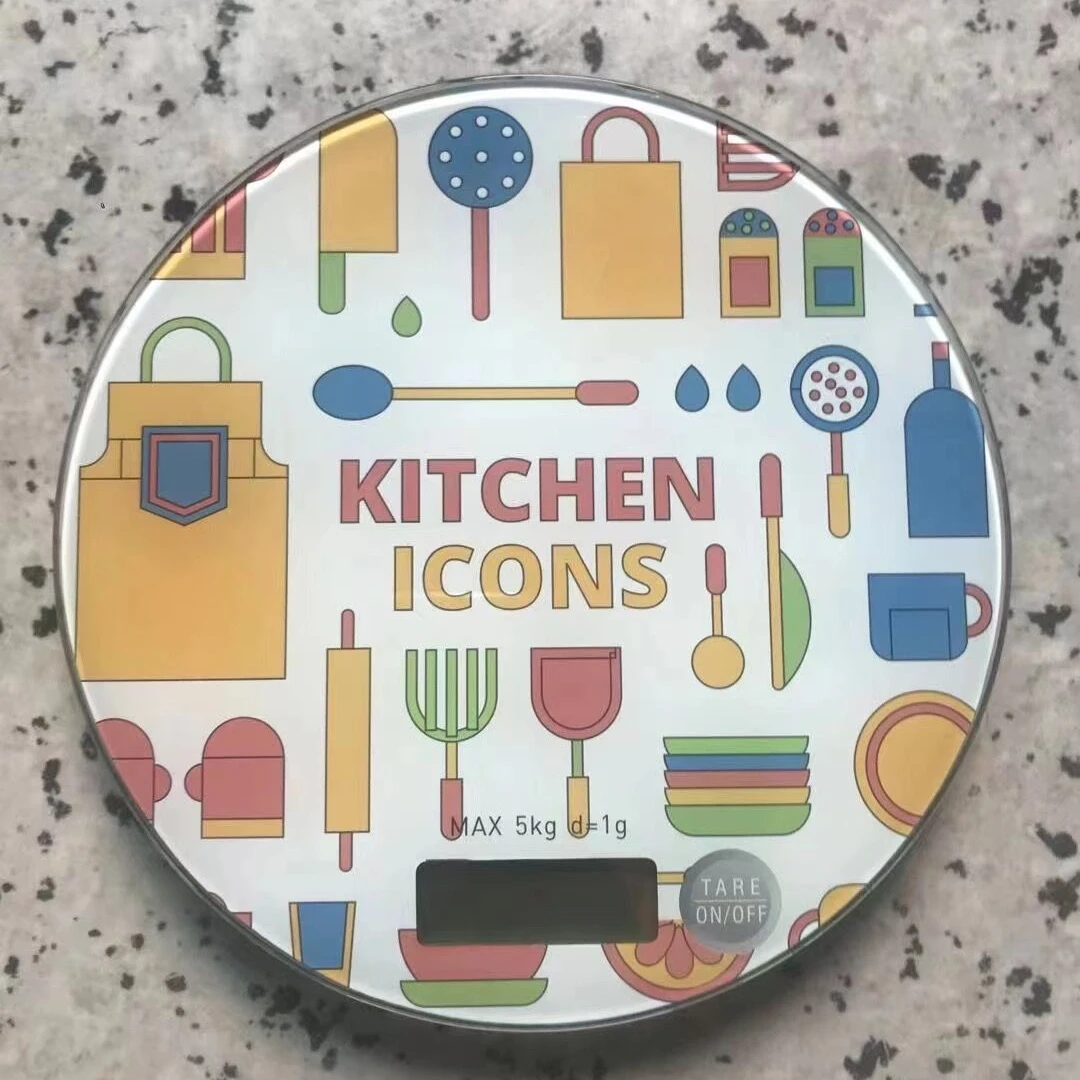 Hot Sales customer printing tempered glass digital kitchen scale