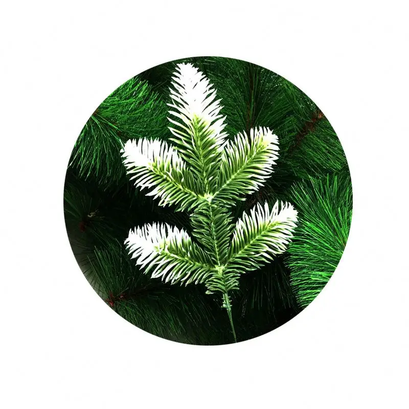 
Christmas tree decoration gift hanging DIY decorated accessories white PE branches xmas tree leaves elastic oem yiwu factory 