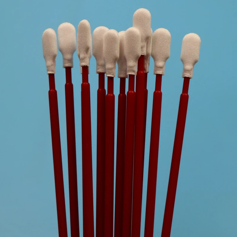 761 Wholesale Lint Free Red Handle Polyester Swab Car Cleaning Microfiber Cleanroom Swab