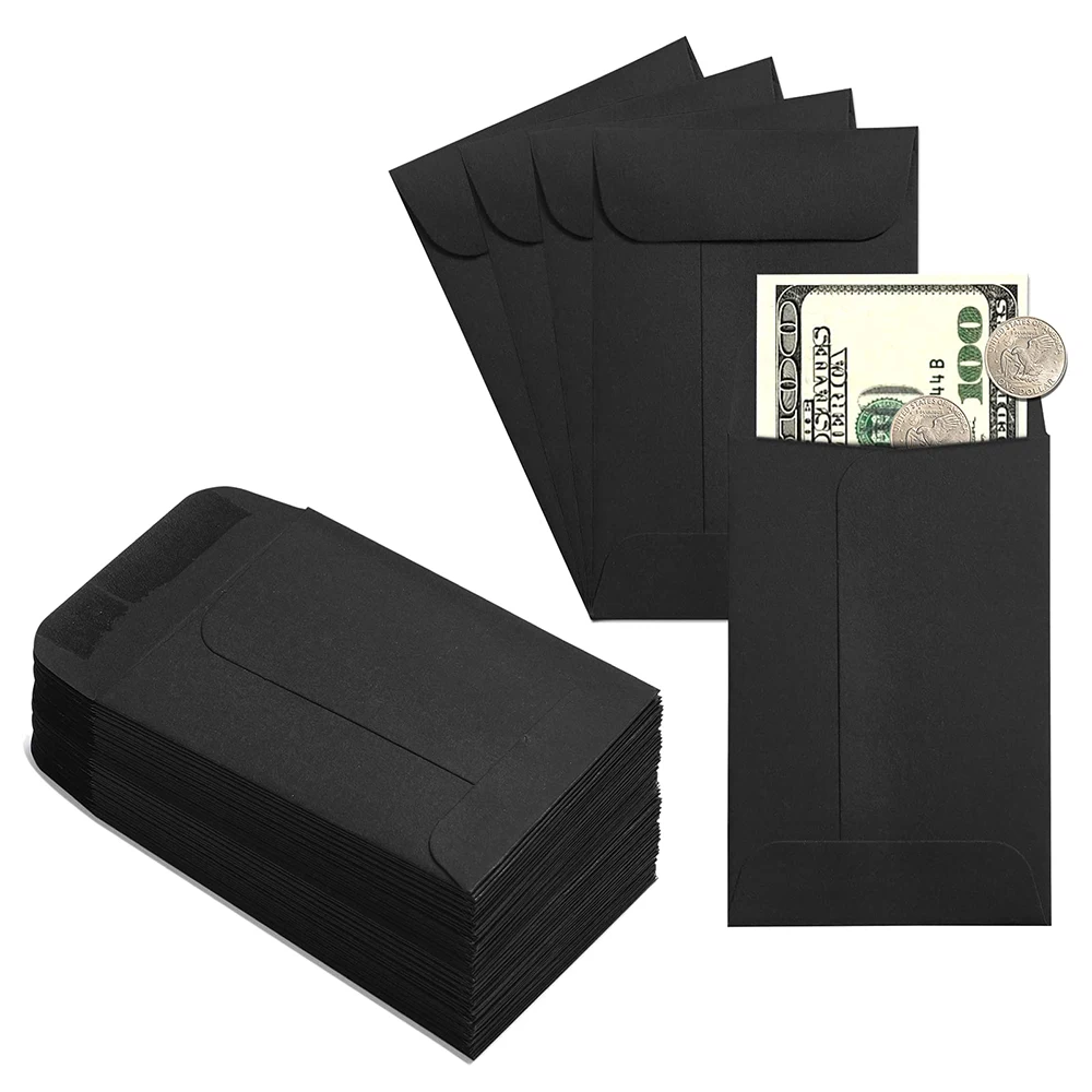 Custom Recycled Kraft Paper Envelope Small Coin Envelopes Self-Adhesive Money Envelopes for Coin And Seed 2.25 x 3.50 inch
