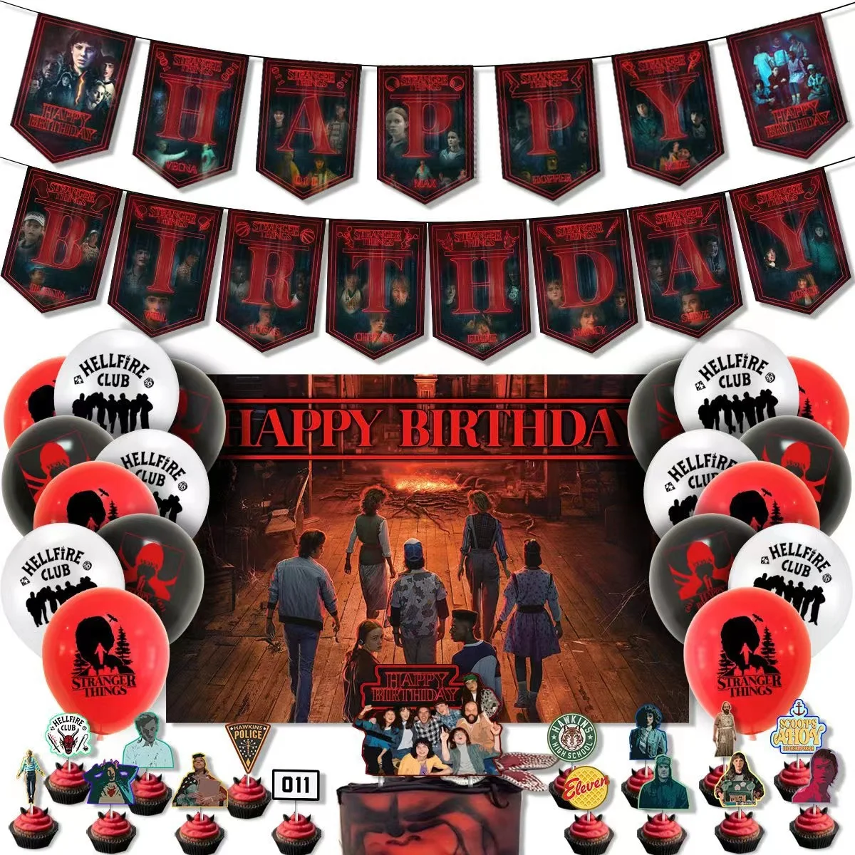 Stranger Things Theme Birthday Party Decoration Balloon Banner Background Supplies