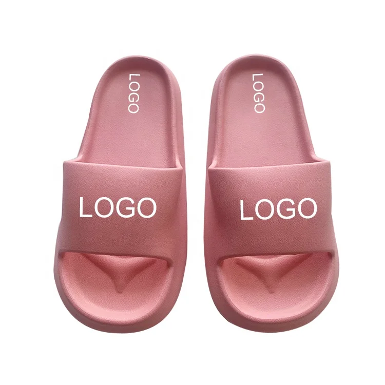 America Summer Popular Custom Printed Logo Slides Slippers soft EVA material Slipper with own logo For women