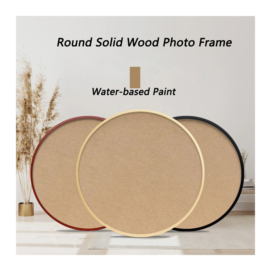 Wholesale Picture Oil Painting Frame Solid Wooden Photo Wall Frame Photo Hanging Wall Custom Round Wood Picture Frame