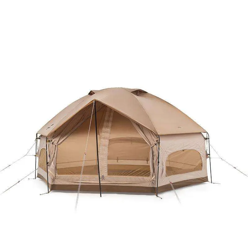 AREFFA Automatic Camping Outdoor Waterproof Double Layer  glamping Hexagonal Mushroom Tent