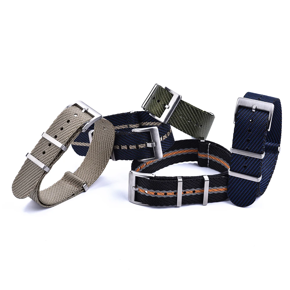 JUELONG, Однопроходный нейлоновый ремешок из ткани с тканевой тканью, 18 мм, 20 мм, 22 мм, нейлоновые ремешки для часов