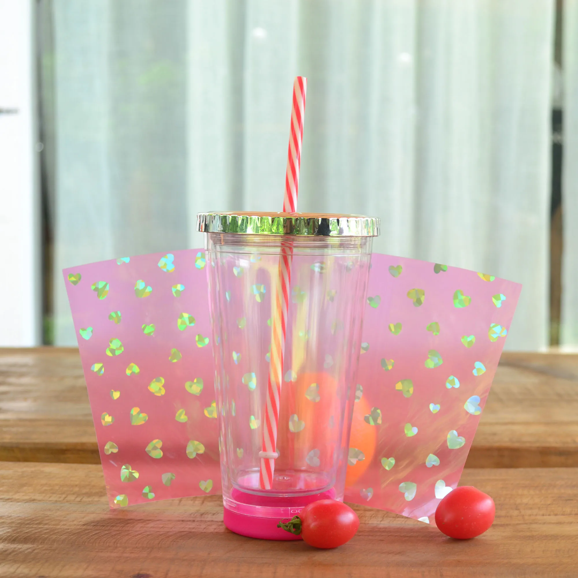 DIY Funny Customized Recycled Materials 16oz clear plastic water tumbler  with lids acrylic straw cup