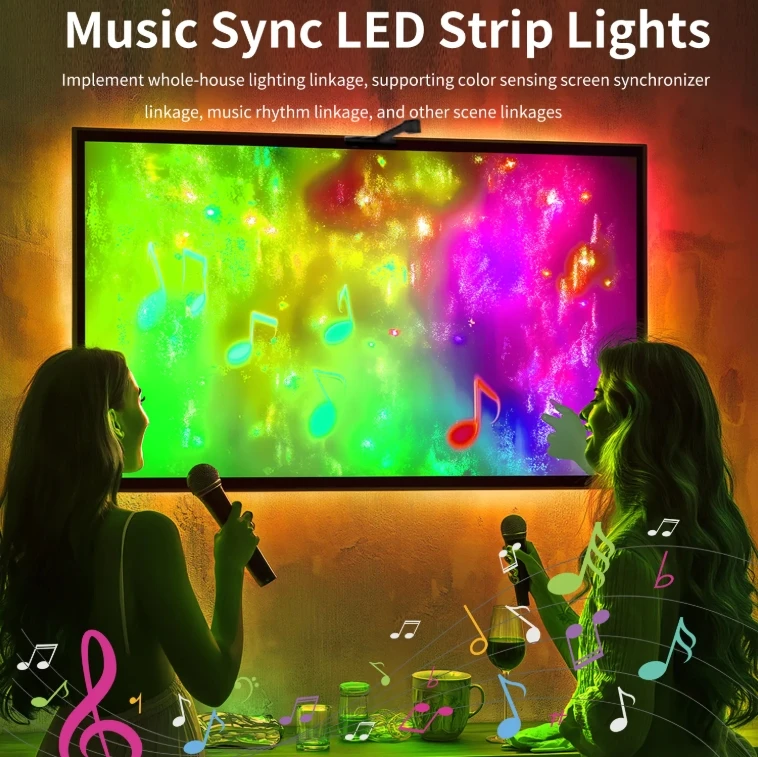 New Smart app controls music rhythm TV sensor dimmable USB Plug-in atmosphere light bar with Synchronized Lighting Effects
