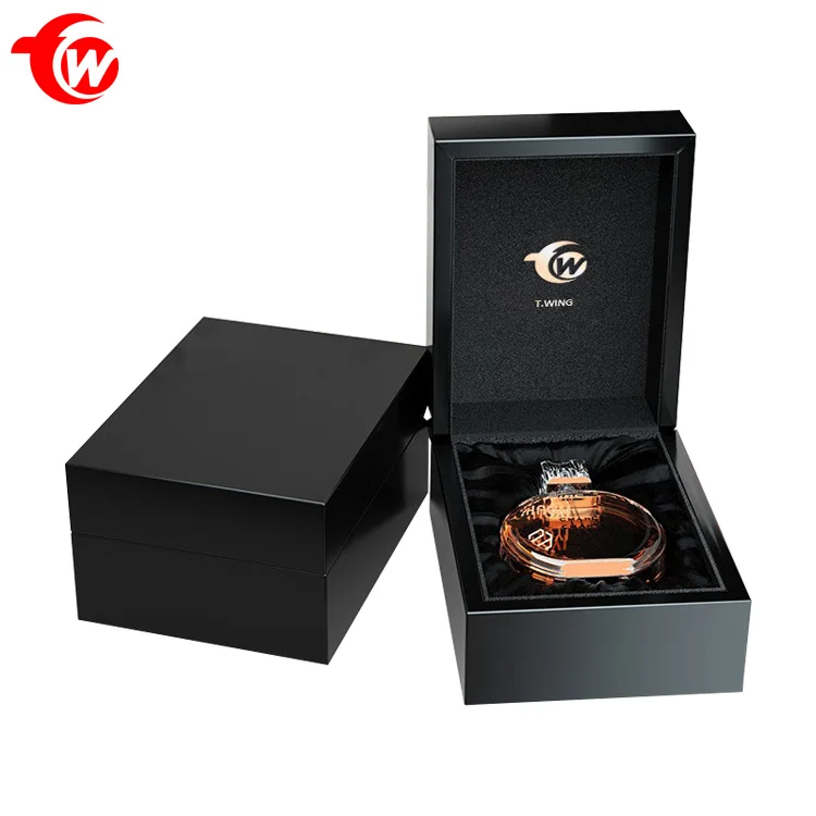 New Hot Design Luxury Custom Made Perfume Gift Box Packaging Wood Leather Box With Gold Lock