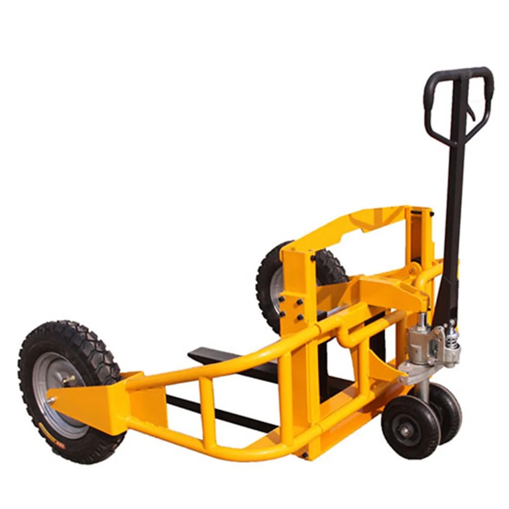 1ton Rough Terrain Pallet Stacker Manual Outdoor Forlift hand pallet stacker