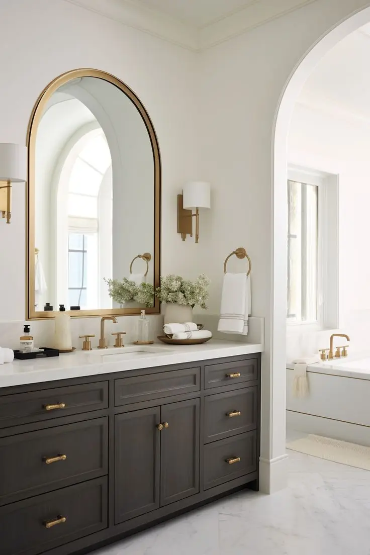 CBMmart  High End LED Mirror Solid Wood Oak Bathroom Furniture Cabinet Shaker Design Bath Vanity