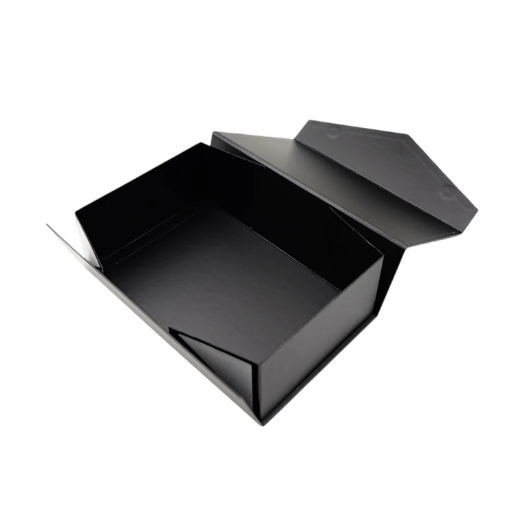 Custom Printed Logo Blank Black Folding Magnetic Shoe Clothing Paper Box Low MOQ Cardboard Kraft Box